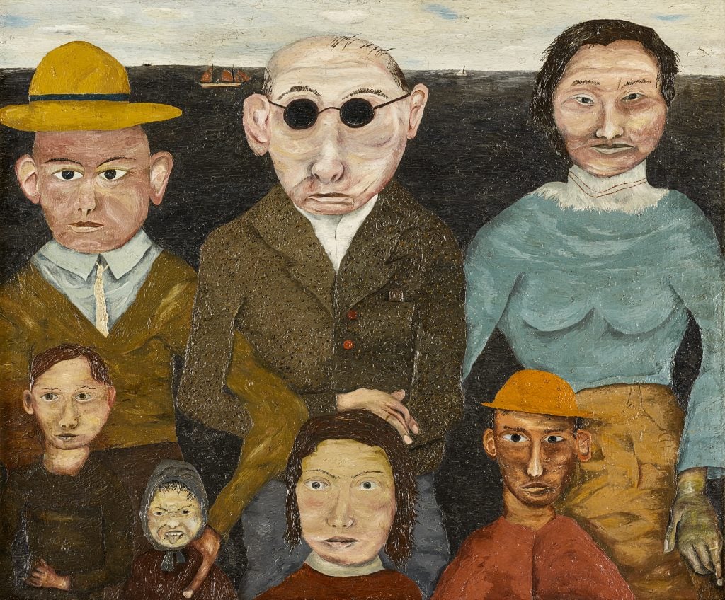 Lucian Freud, The Refugees, 1940-41. © The Lucian Freud Archive. All Rights Reserved 2022 / Bridgeman Images