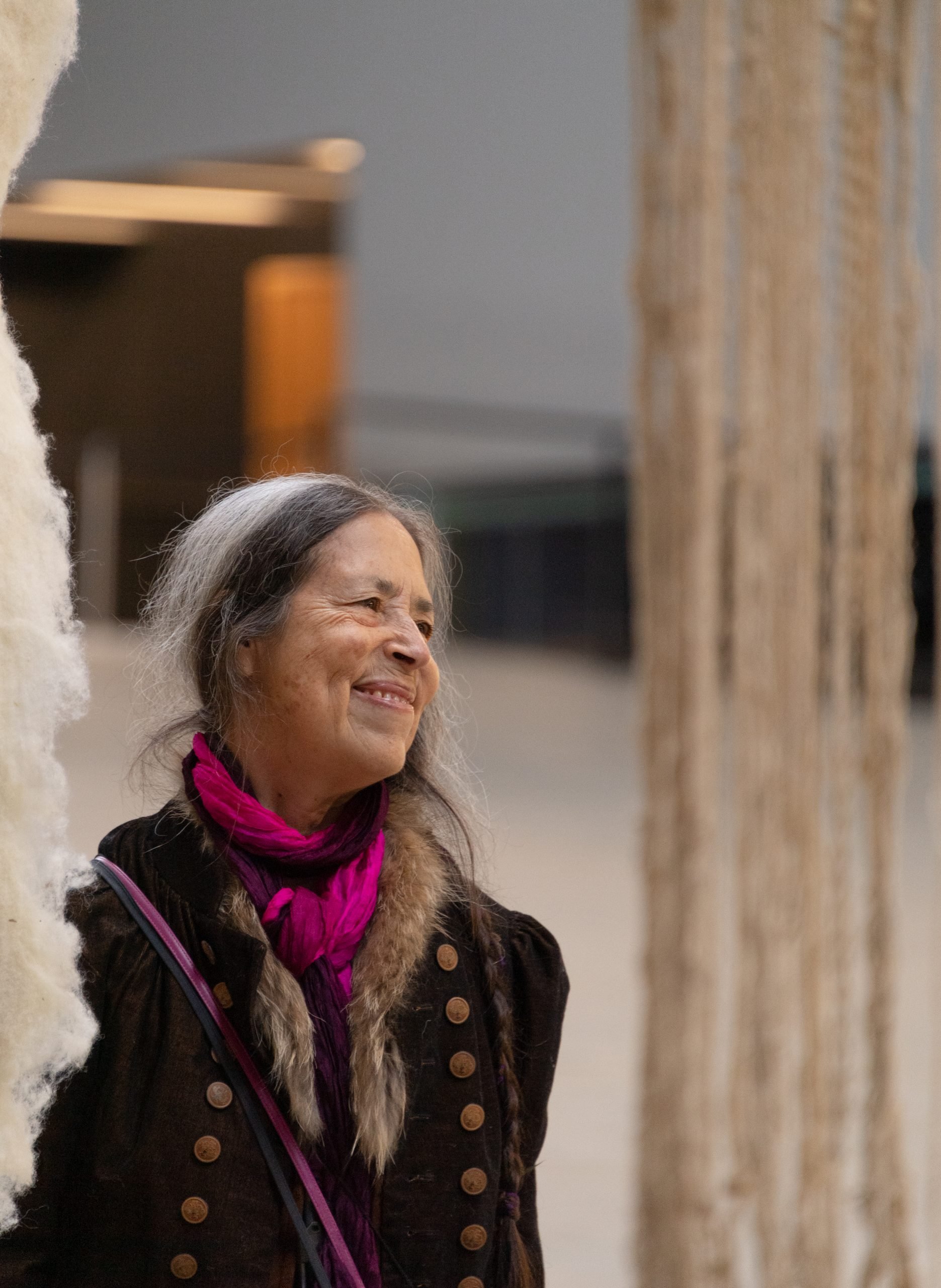 Cecilia Vicuna, Turbine Hall, Tate Modern. Hyundai Commission: Cecilia Vicuña: Brain Forest Quipu Installation View at Tate Modern 2022. Photo © Tate Photography (Sonal Bakrania)