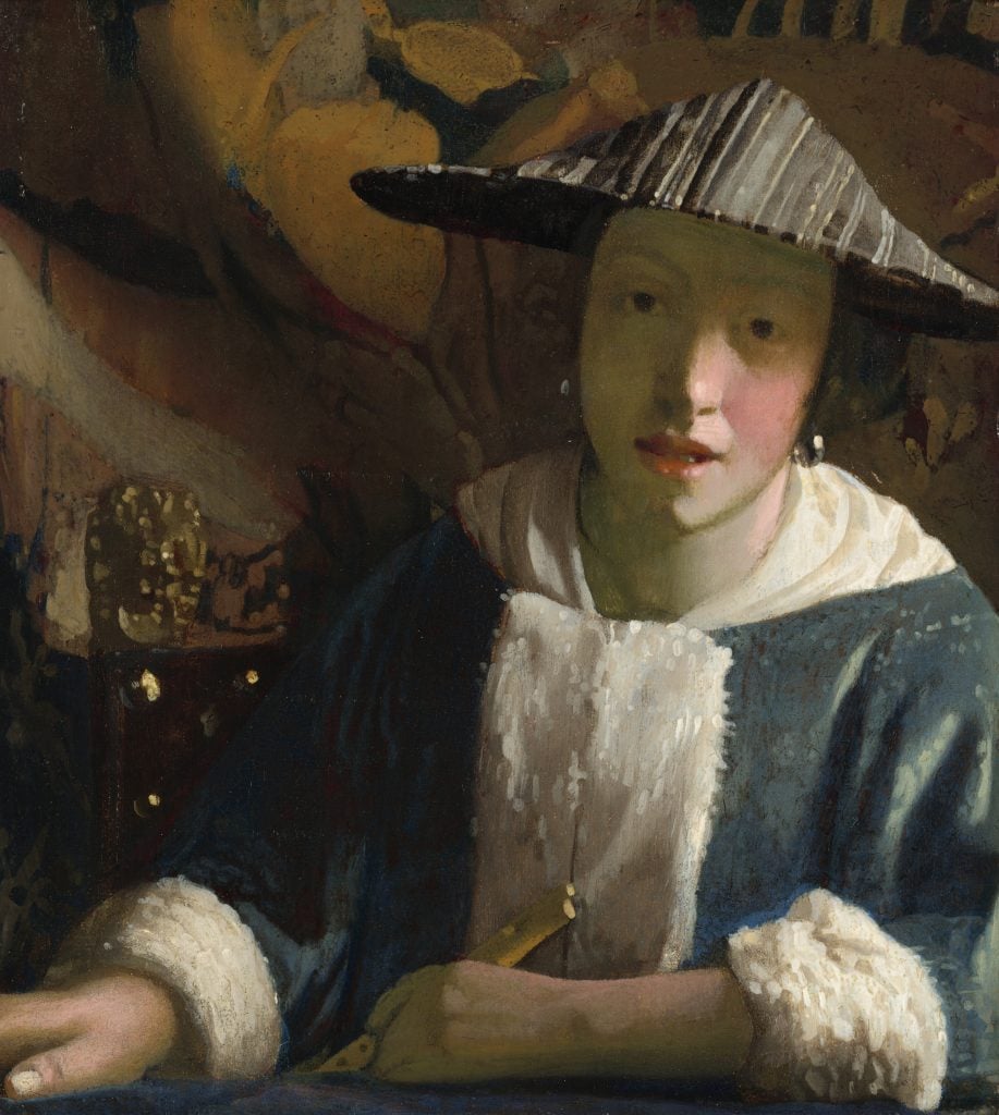 Studio of Johannes Vermeer, Girl with a Flute (c. 1669/1675). National Gallery of Art, Washington, Widener Collection