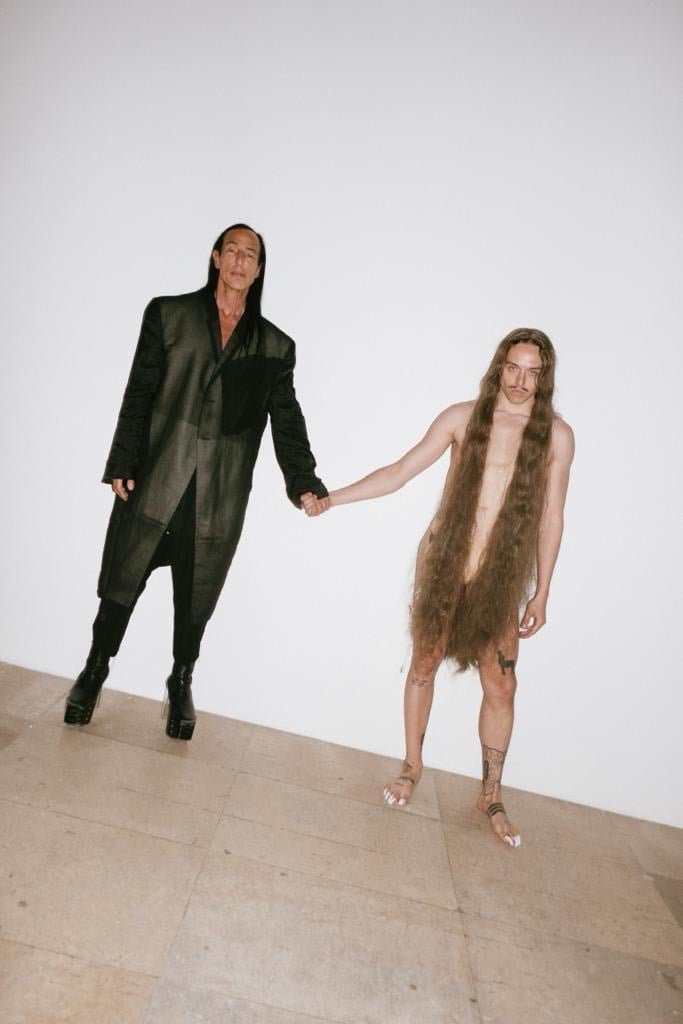 Tommy Cash with friend and collaborator Rick Owens at the designer's spring-summer 2023 Men’s Paris Fashion Week show. Courtesy of Yulia Shadrinski.