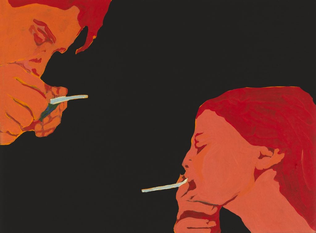 Rosalyn Drexler, Cigarette Smoking May Be Hazardous to Your Health (1967). Courtesy the artist and Garth
