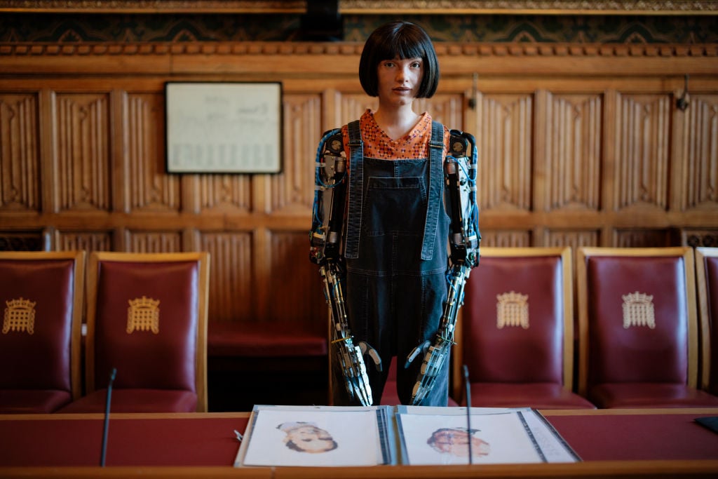 Robot Artist Ai-Da Just Addressed U.K. Parliament About the Future of A.I. and the House of Lords