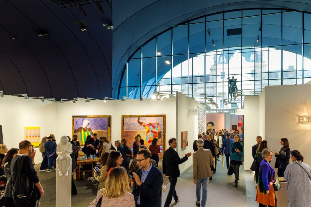 A general view of the atmosphere during the press preview of Paris+ by Art Basel. (Photo by Luc Castel/Getty Images)