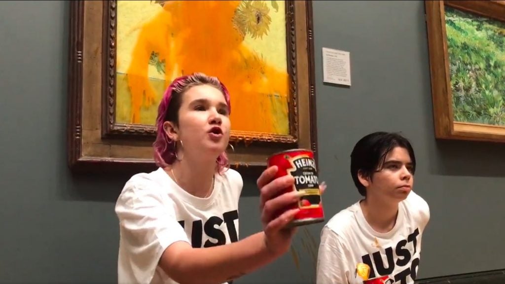 Phoebe Plummer and Anna Holland, activists with Just Stop Oil