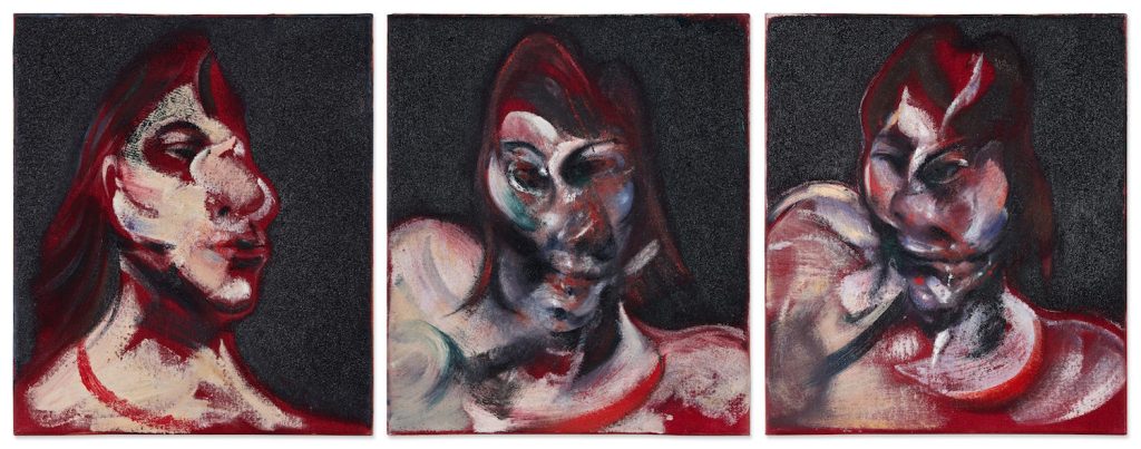 Francis Bacon, Three Studies for Portrait of Henrietta Moraes, (1963). Image courtesy Sotheby's.