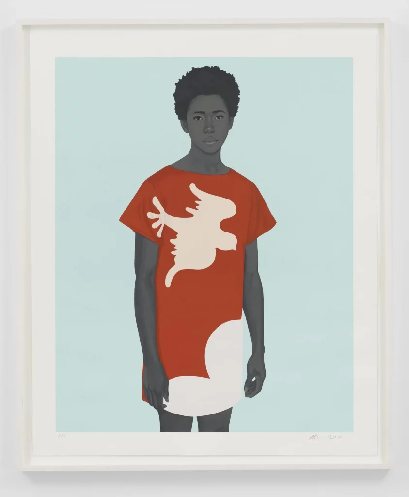 Amy Sherald, <em>Hope is the thing with feathers (The little bird)</eM> 2021. Courtesy of Hauser and Wirth. 