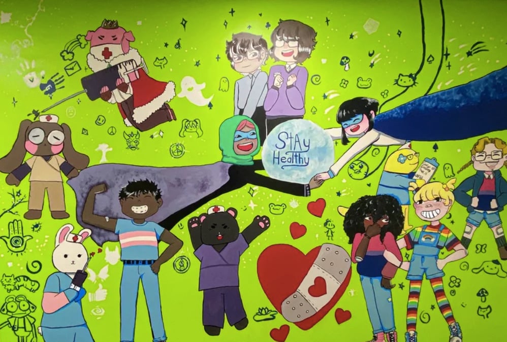 A mural at Grant Middle School in Michigan