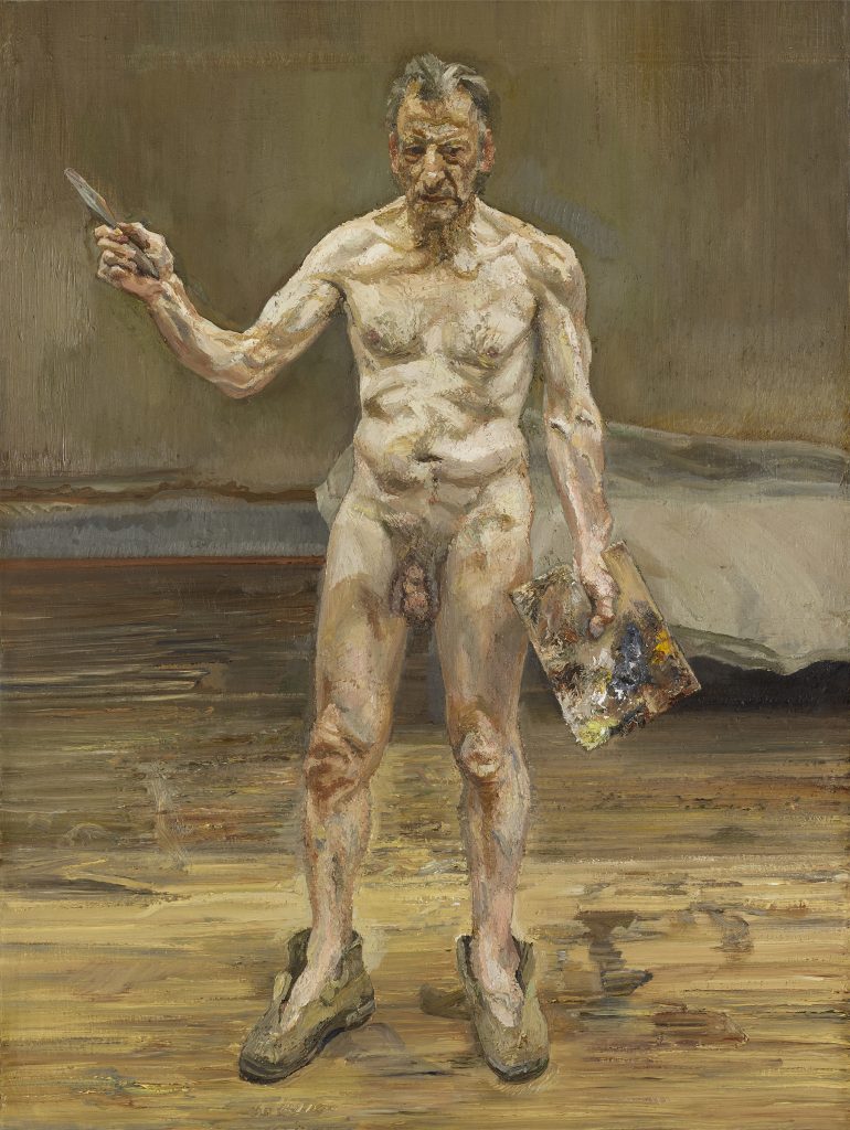 Lucian Freud, <i>Painter Working, Reflection</i> (1993). The Newhouse Collection. ©The Lucian Freud Archive. All Rights Reserved 2022 / Bridgeman Images.