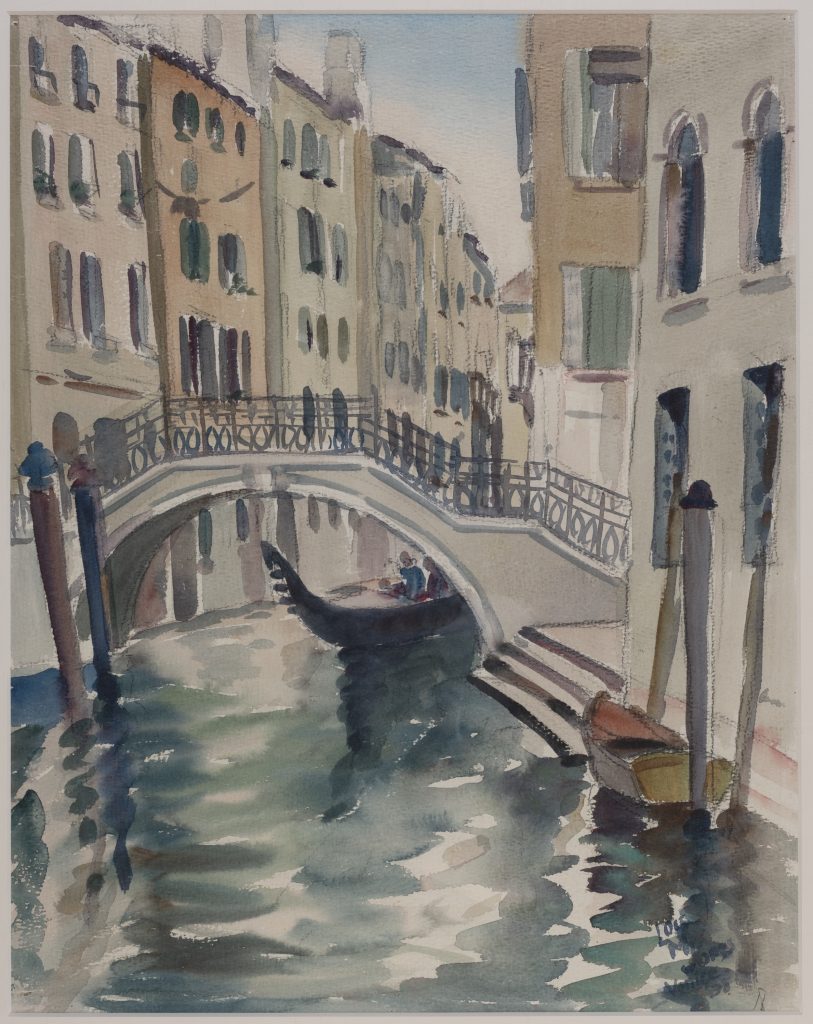 Loïs Mailou Jones, <em>The Bridge</em> (1938). Collection of the Brooklyn Museum, Robert A. Levinson Fund, purchased in honor of Saundra Williams-Cornwell and W. Don Cornwell. Photo courtesy of the Brooklyn Museum, ©Estate of Lois Mailou Jones.