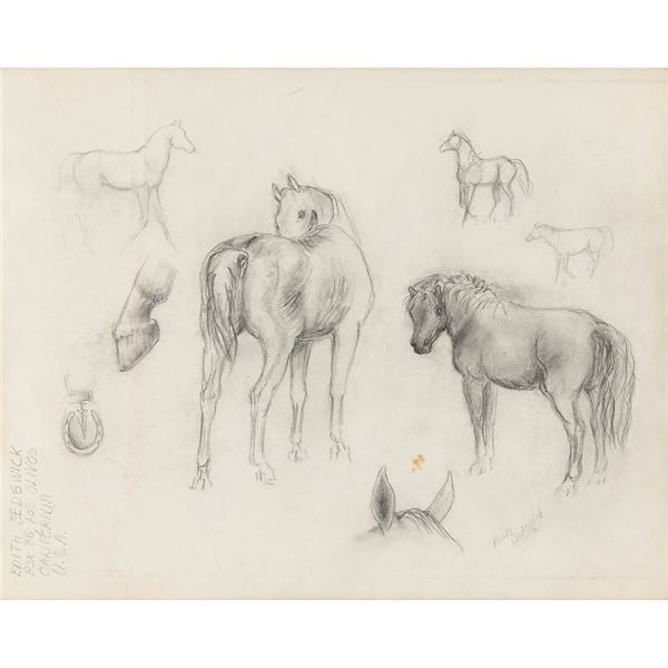 Edie Sedgwick Original Horses Model Sketch (1960). Courtesy of RR Auctions.
