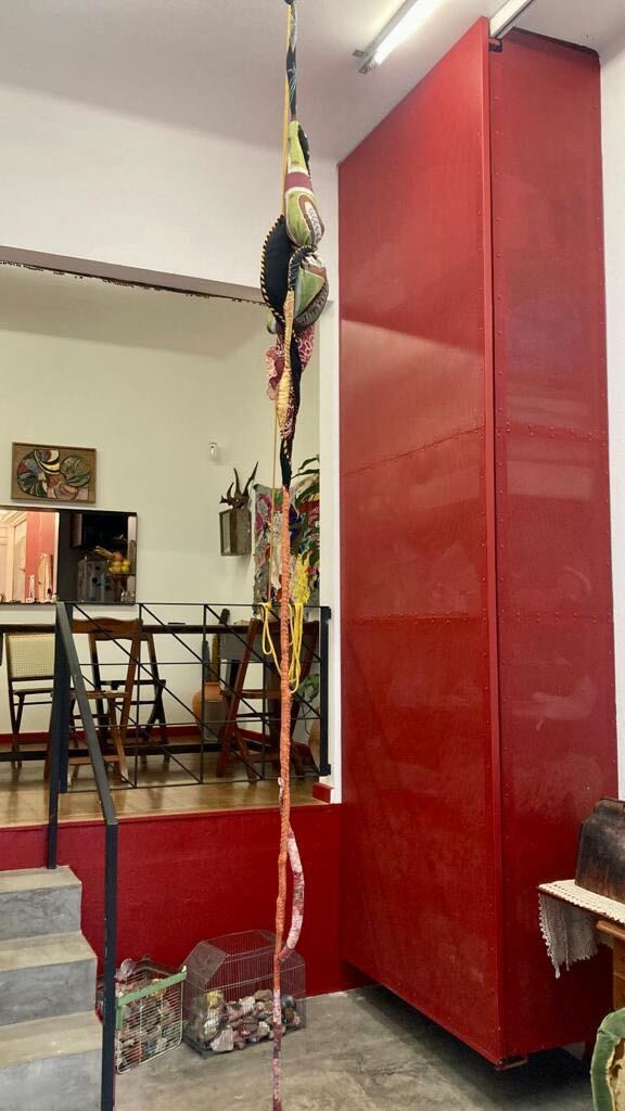 In progress at Sonia Gomes's studio. Photo courtesy of the artist and Pace Gallery.