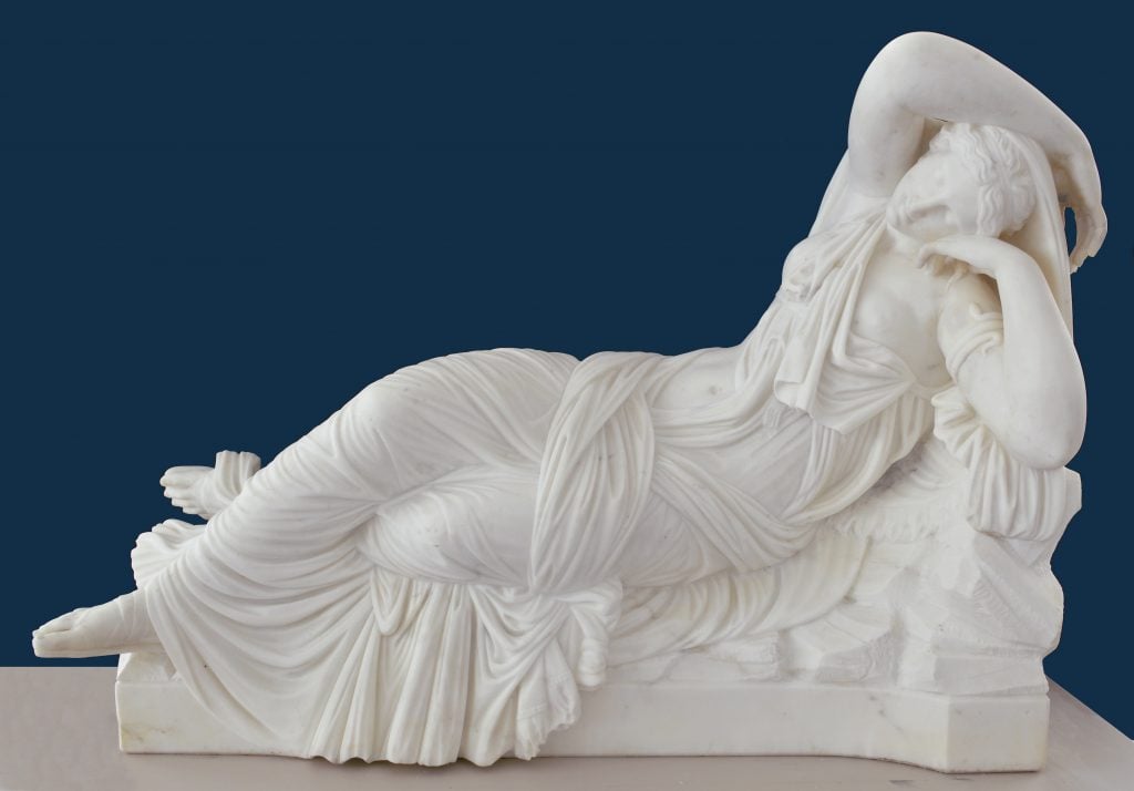 Gschwandtner was inspired by the reclining grandeur of ‘Ariane Endormie’ (Sleeping Ariadne): authorization granted by Musée Crozatier; credits: Le Puy-en-Velay © musée Crozatier