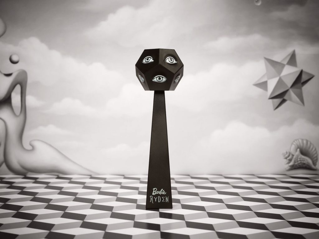 Black and White Surrealist Ball Dolls pedestal