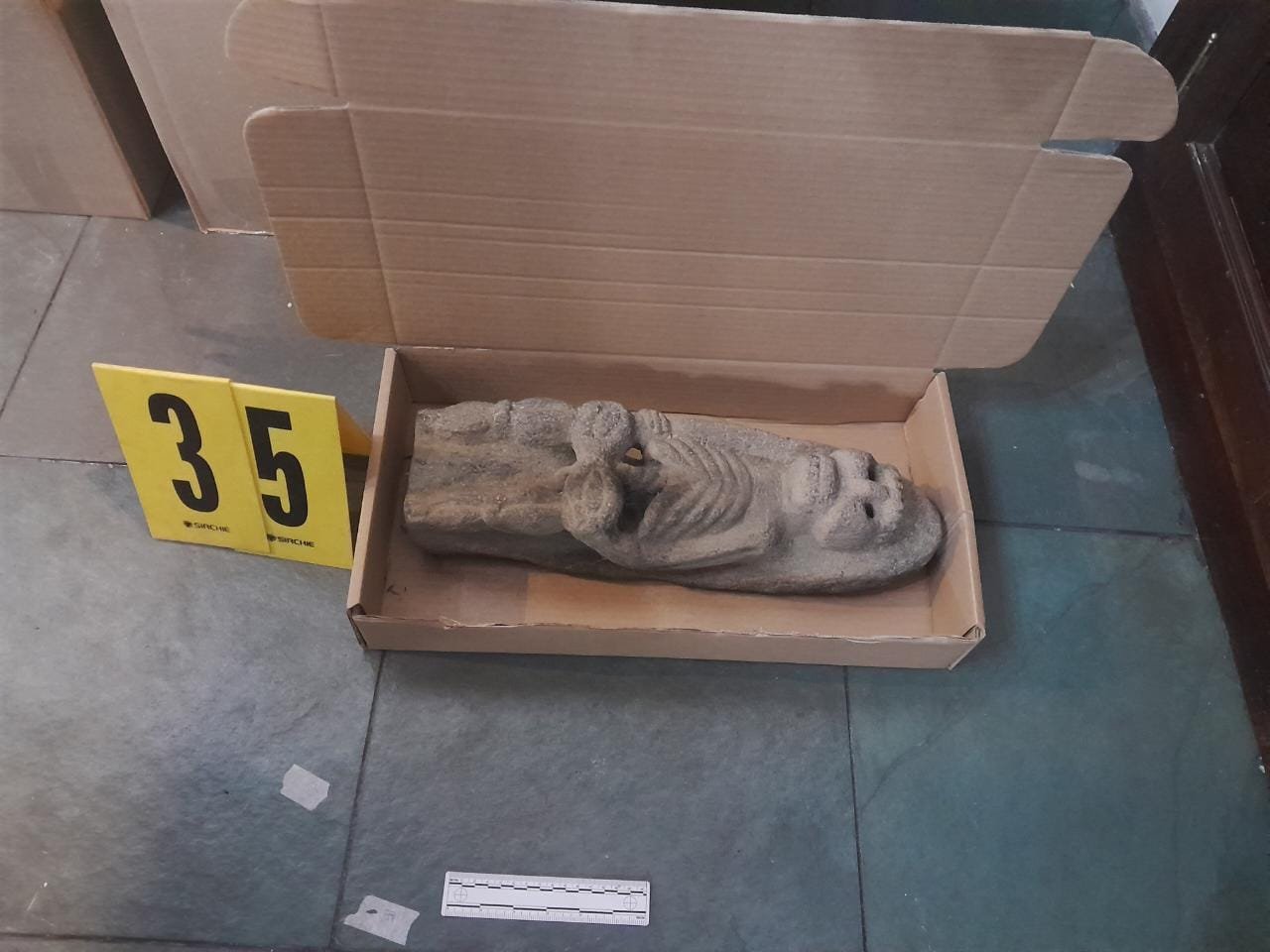 One of the historic Maya artifacts prosecutors seized from the home of an American couple in Guatemala now suspected of running a smuggling right for Pre-hispanic art. Photo courtesy of the Ministerio Público.