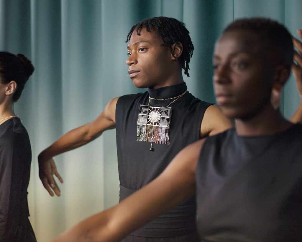 Performers wear pieces from Hermès Haute Bijouterie on November 3 at The Shed. Photo: Matthieu Raffard