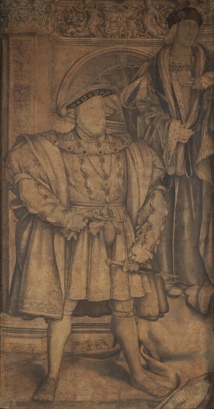 Hans Holbein Młodszy, król Henryk VIII;  Król Henryk VII (ok. 1536–37).  Kolekcja National Portrait Gallery w Londynie.