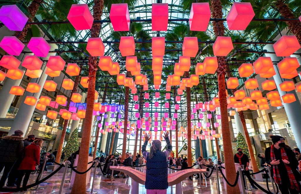 The Luminaries installed at Brookfield Place, New York. Photo: Jeremy Gordon.
