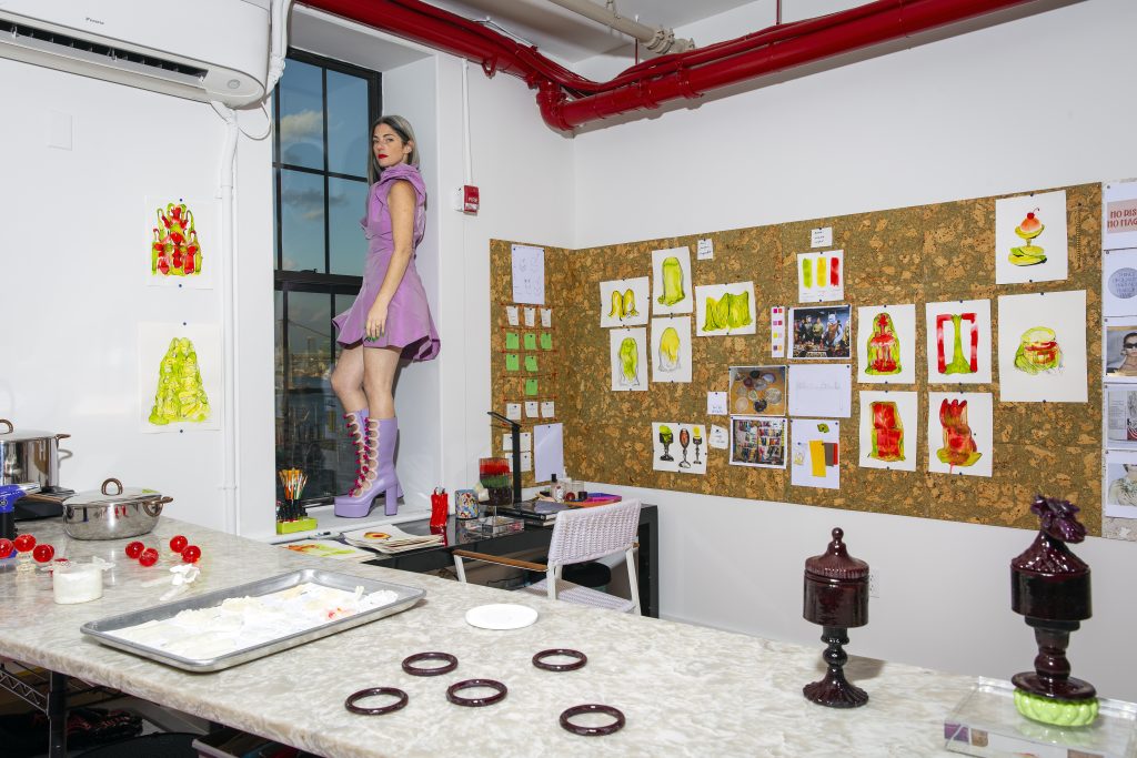 Artist Maayan Zilberman at her studio in Dumbo, New York. Photo: Jason Lewis.
