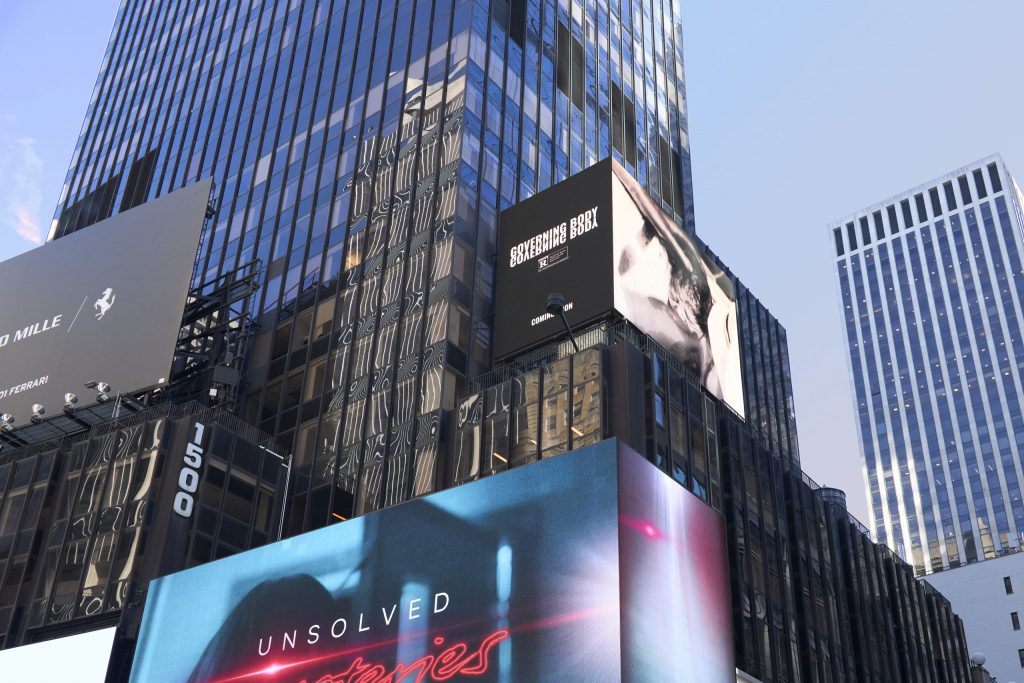 Julia Weist, Governing Body billboard in Times Square. Photo courtesy of the artist.