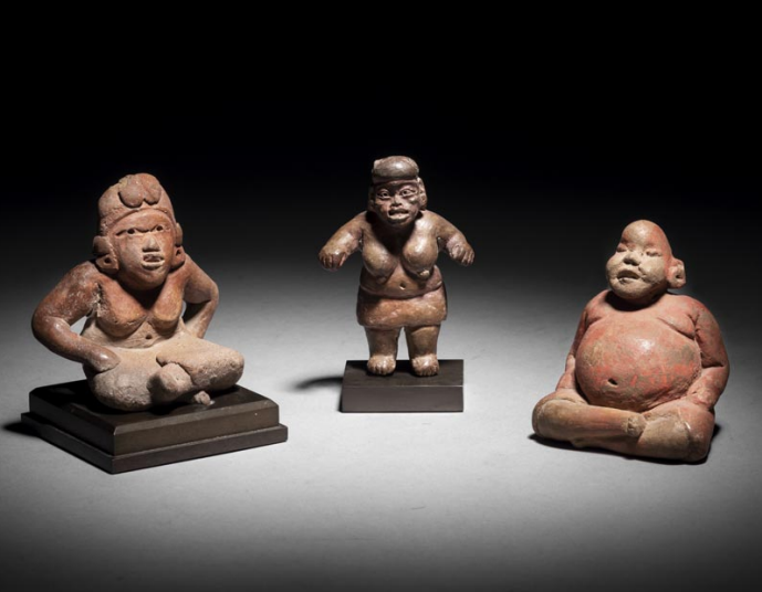 A trio of ceramic figures from an American private collection featured at the Giquello & Associés auction in Paris were among the unsold items. Photo: Giquello & Associés