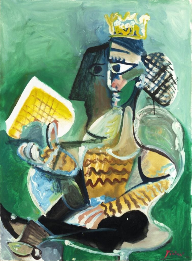 Pablo Picasso, <i>Femme assise à la galette des rois </i>(1965). Courtesy of Sotheby's.