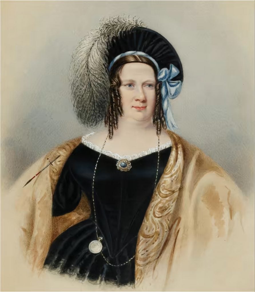 Sarah Biffin, Self-portrait (circa 1842). ©Philip Mould & Company.