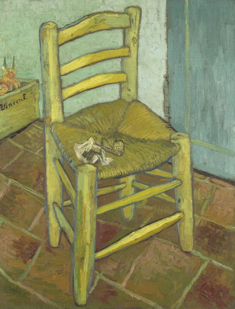 Vincent van Gogh, Van Gogh’s Chair (1888). Collection of the National Gallery, London, bought, Courtauld Fund, 1924.