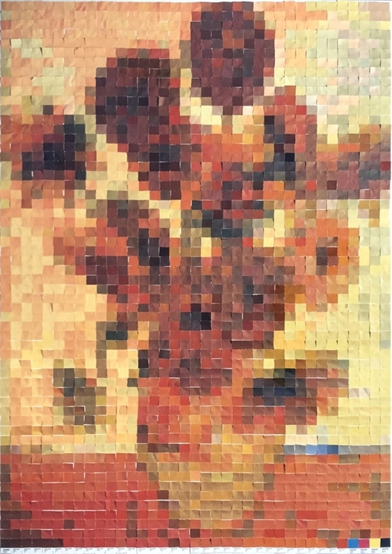 Vik Muniz, Sunflowers (after Vincent Van Gough)(from Pictures of Color), 2004. Featured in Artnet Auctions 