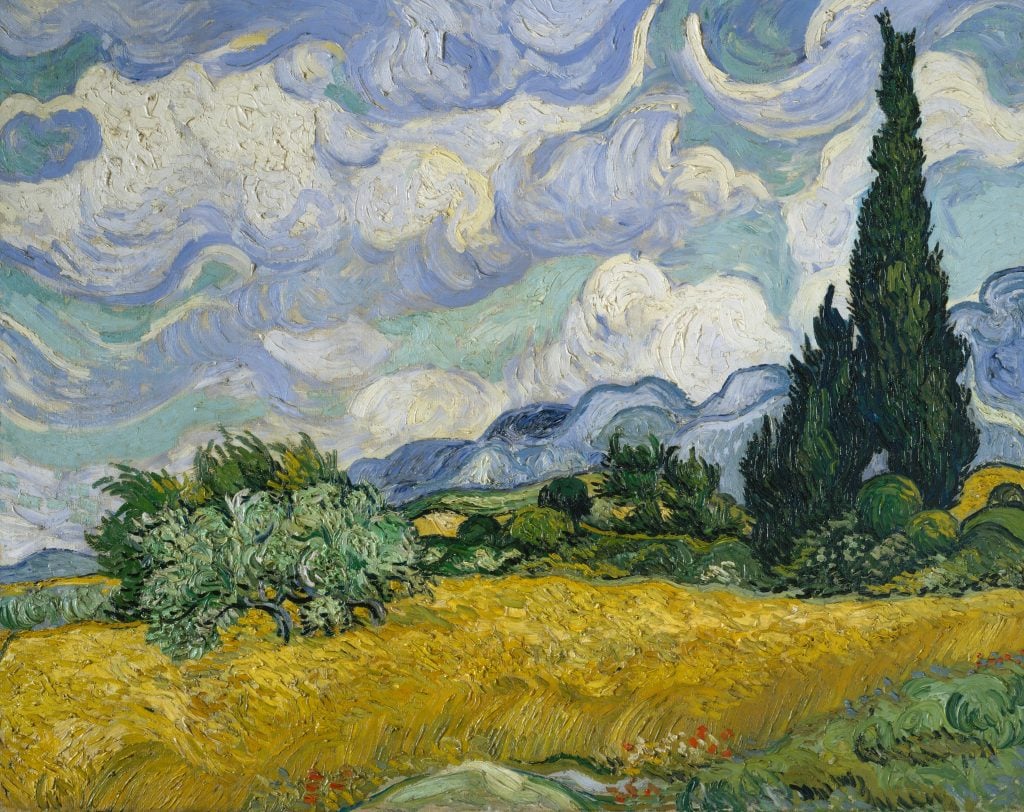 Vincent van Gogh, A Wheatfield, With Cypresses (1889). Photo ©the Metropolitan Museum of Art, New York.