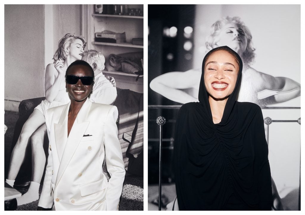 Coolest models ever Alek Wek and Adwoa Aboah block Madonna's racy images. Photos: Sofia Malamute