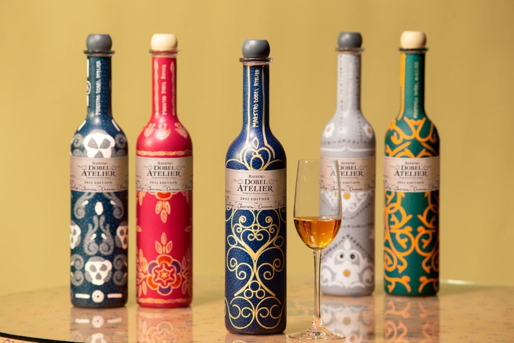 Maestro Dobel Atelier's limited edition series of Extra Añejo tequilas in hand-painted bottles - honoring traditional Mexican craftsmen and techniques. Courtesy of Maestro Dobel 