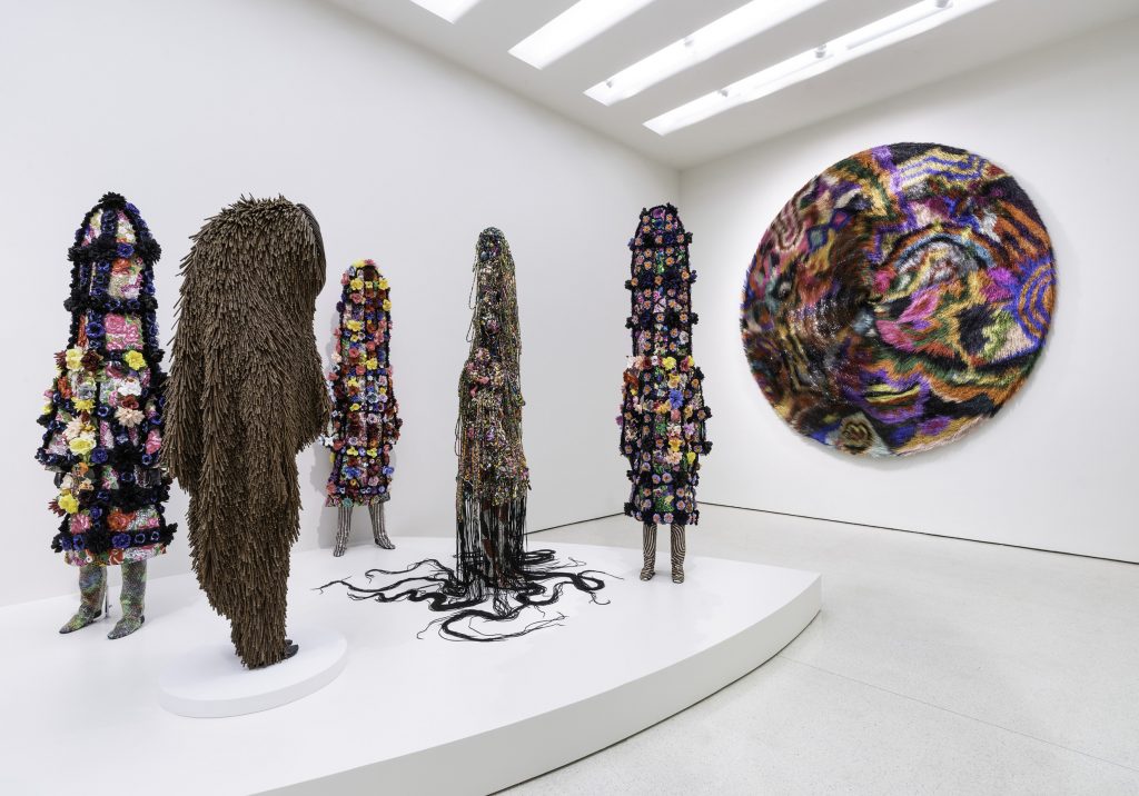 Installation view, “Nick Cave: Forothermore,” Solomon R. Guggenheim Museum, November 18, 2022–April 10, 2023. Photo: Ariel Ione Williams. © Solomon R. Guggenheim Foundation, New York.