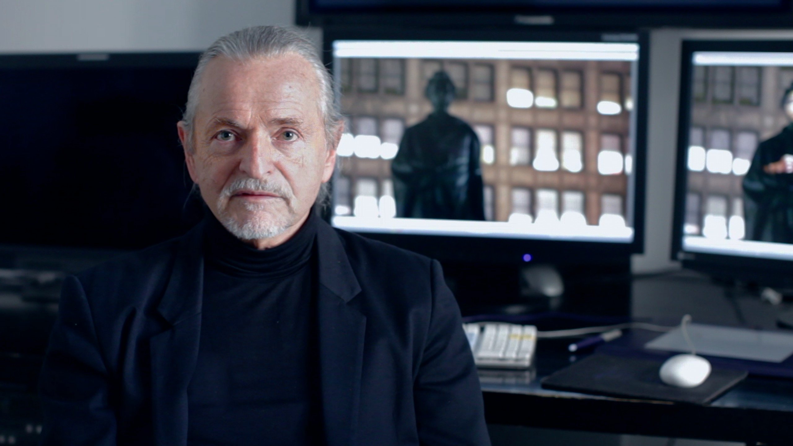 Krzysztof Wodiczko in his studio. Courtesy of Galerie Lelong and Co., New York and Paris.