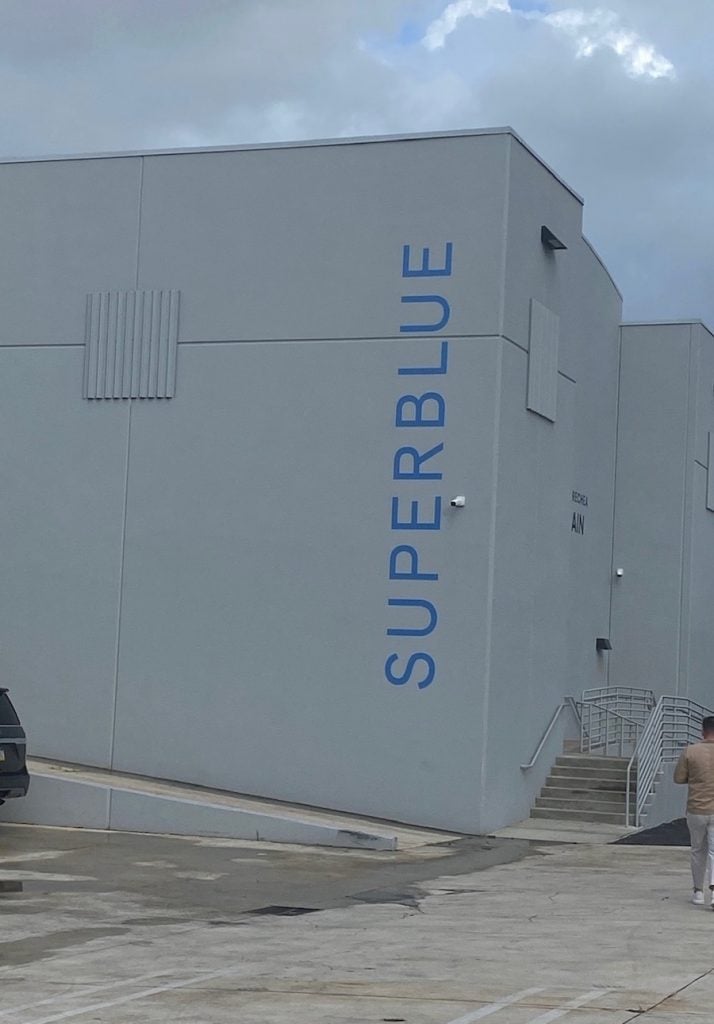 Exterior of the 50,000 square foot Superblue warerhouse in Miami. Photo by Eileen Kinsella
