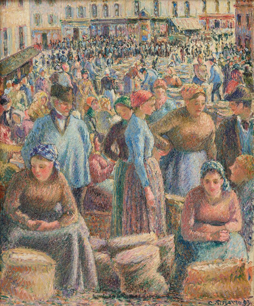 Camille Pissarro, The Cereal Market in Pontoise (1893). Courtesy of the Museum of Modern and Contemporary Art, South Korea.
