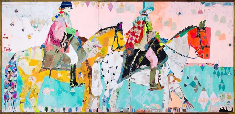 Mersuka Dopazo, Horse Couple (2022). Courtesy of Rebecca Hossack Art Gallery.