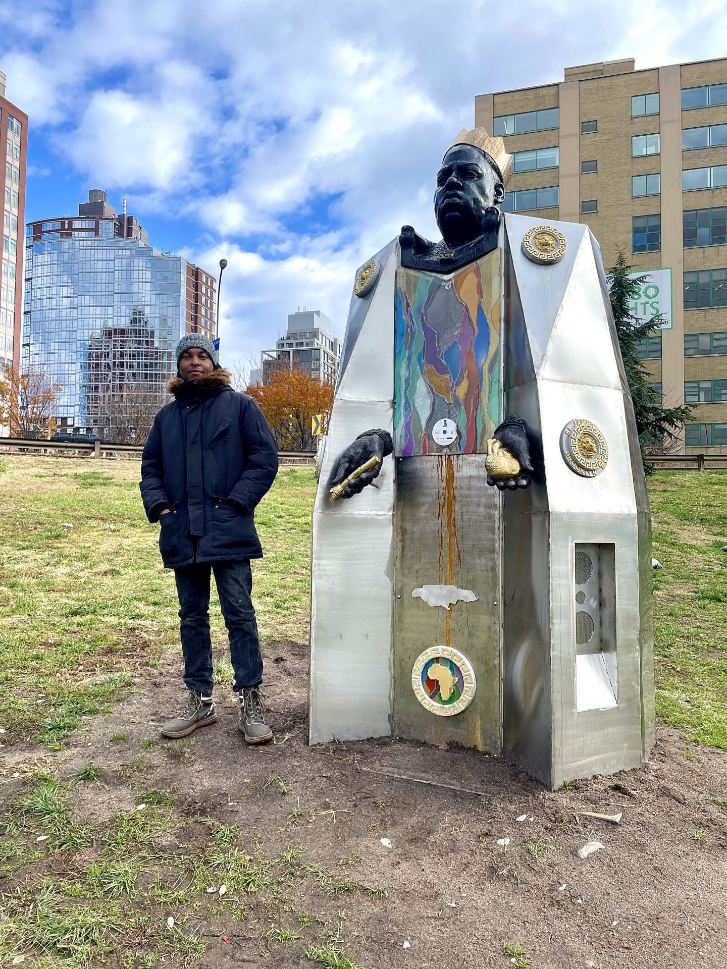 A Sculpture of Hip Hop Legend Biggie Smalls, Fitted With Speakers