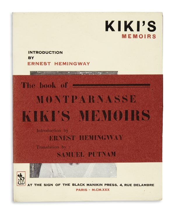 Kiki's Memoirs by Kiki de Montparnasse, translated from the French by Samuel Putnam, and published in the U.S. by Black Manikin.