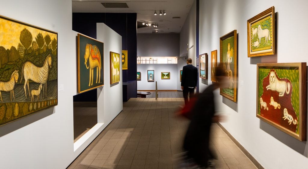 Installation view, "Morris Hirshfield Rediscovered." Courtesy of the American Folk Art Museum, New York.