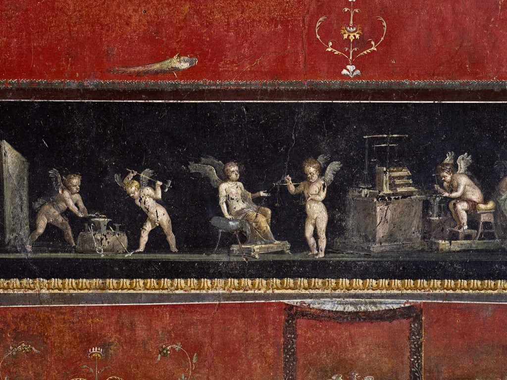 A fresco at the House of the Vettii in Pompeii. Photo by Luigi Spina, courtesy of the Archaeological Park of Pompeii.