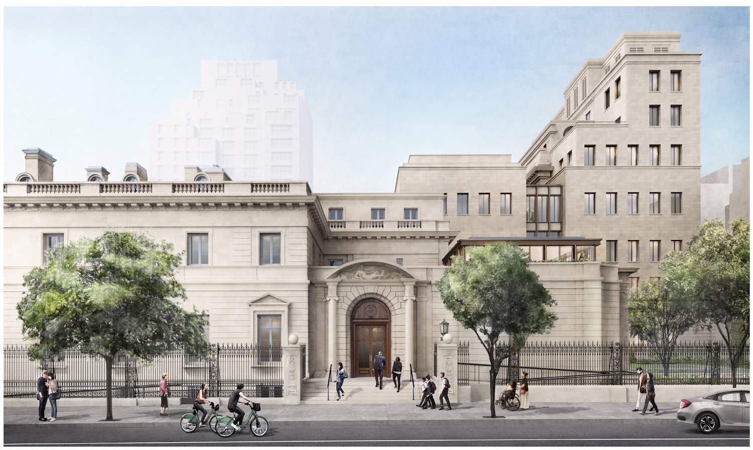 Rendering of The Frick Collection from 70th Street. Image courtesy of Selldorf Architects