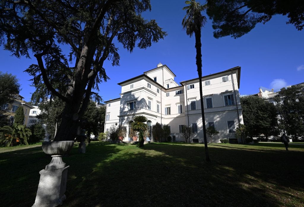 The Villa Aurora, or Casino di Villa Boncompagni Ludovisi, in Rome. The property, home to the only ceiling mural by Caravaggio, is being auctioned to resolve an inheritance dispute, but has thus far failed to find a buyer. Photo by Vincenzo Pinto/AFP via Getty Images.
