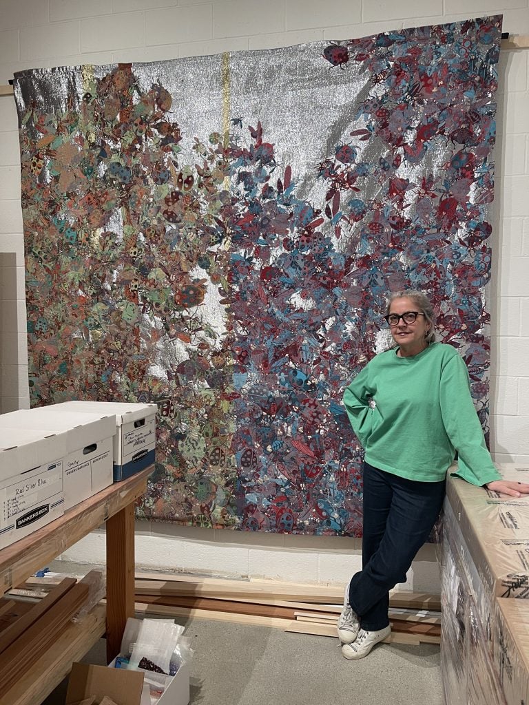 Pae White in her studio. Photo courtesy of the artist.