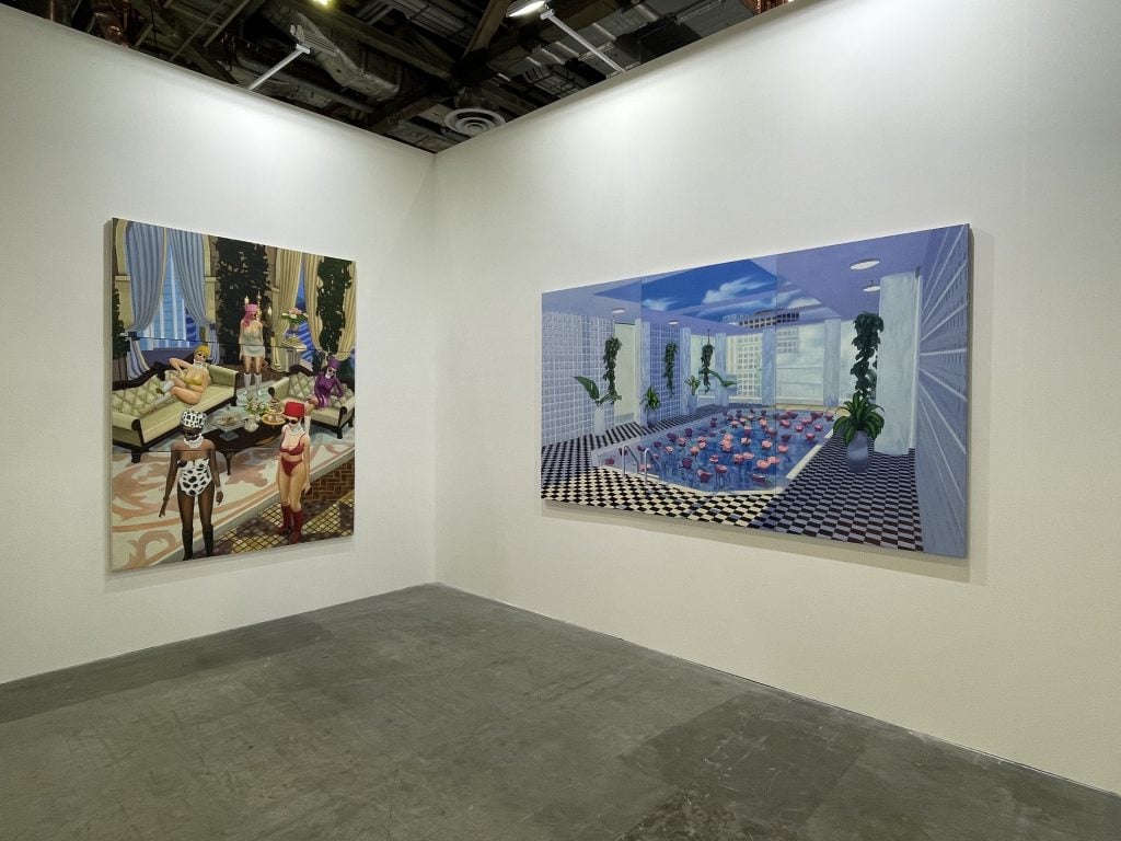 Works by Hong Kong artist Mak2 on show at de Sarthe's booth at ART SG. Photo: Vivienne Chow. 