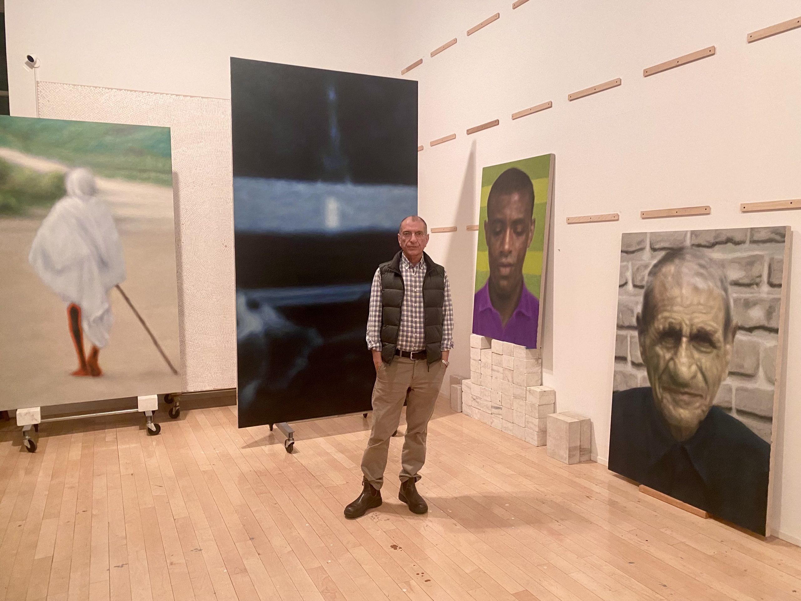 Y.Z. Kami in his Chelsea studio. Photo by Sarah Cascone.