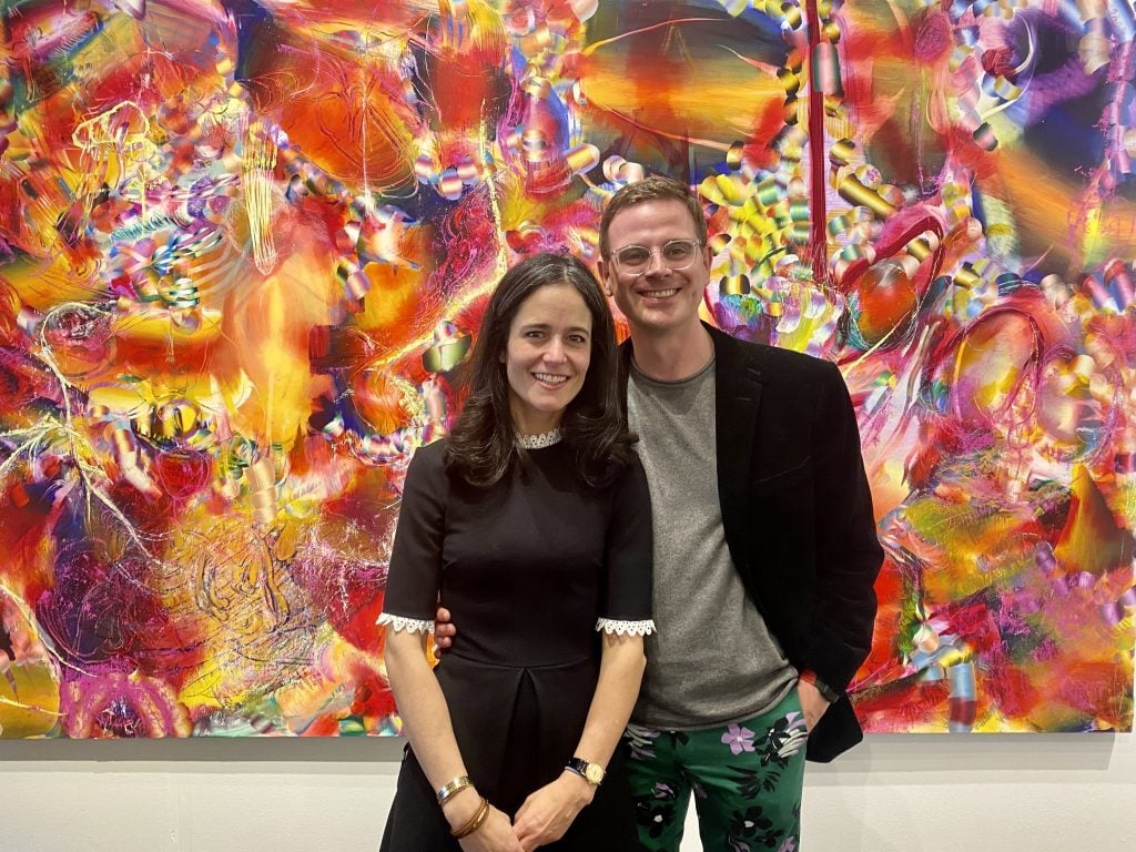 Florie Hutchinson and Ben Hutchinson at the 2023 FOG Design and Art opening gala. Photo by Sarah Cascone.