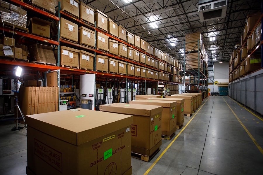 Interior of the Park West warehouse in Miami Lakes, Florida. Image courtesy Park West.