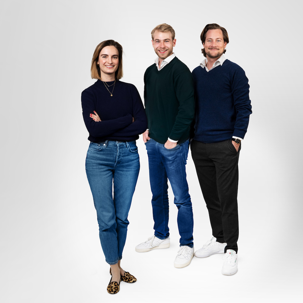 Founders of Arttrade, left to right, Svenja Heyer, David Riemer, and Julian Kutzim.