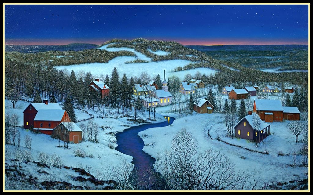 Michael Fratrich, Quintessential Vermont (n.d.). Courtesy of Tilting at Windmills Gallery, Manchester Center.