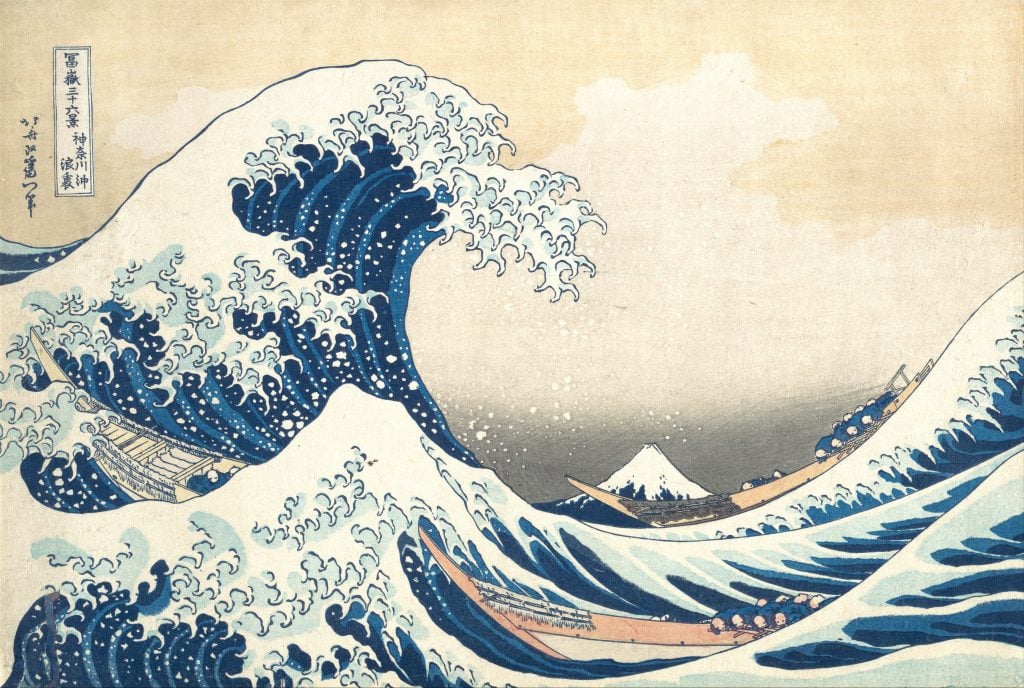 Katsushika Hokusai, Under the Wave off Kanagawa, also known as The Great Wave (ca. 1830–32). Collection of the Metropolitan Museum of Art, New York.